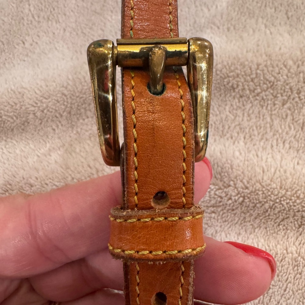 Vintage Dooney & Bourke Navy Cognac Leather Crossbody Saddle Crossbody Bag - Picture 6 of 13